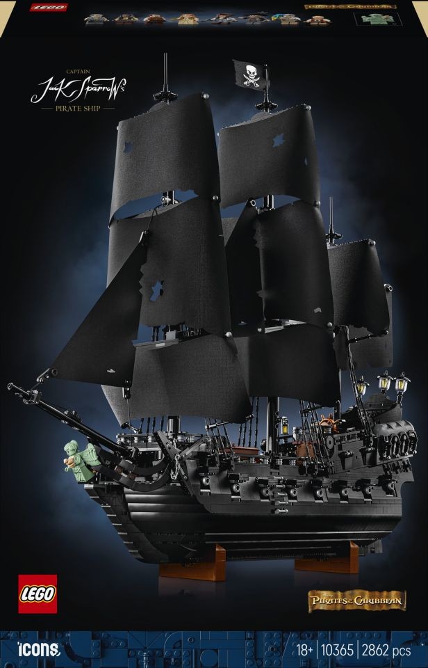 frontale della scatola del set 10365 nave di jack sparrow