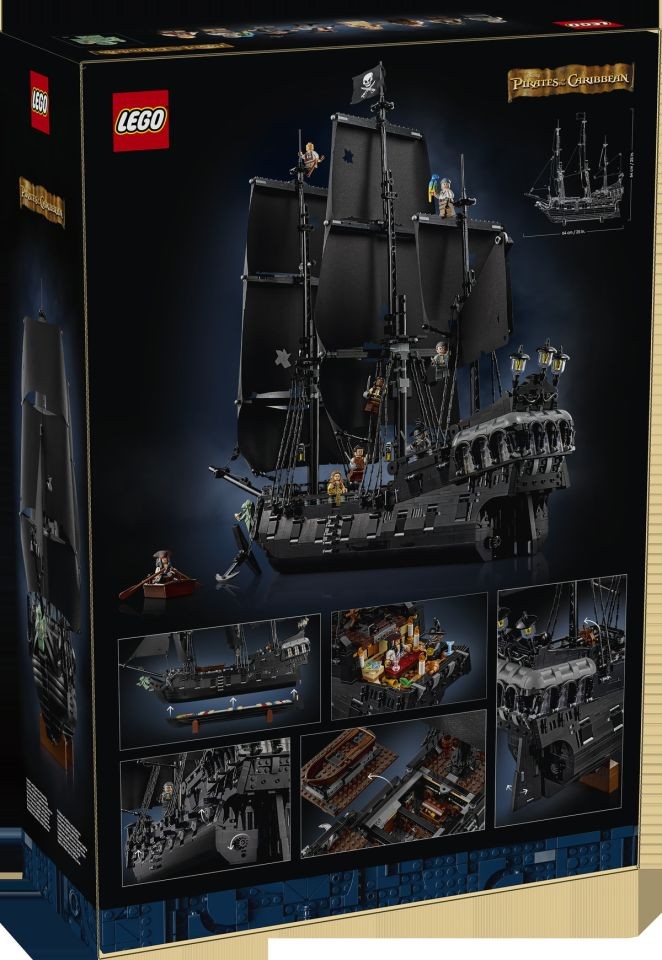 retro della scatola del set 10365 nave di jack sparrow